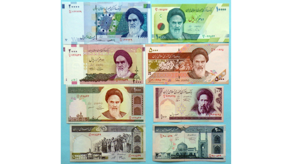 イランリヤルの紙幣の画像