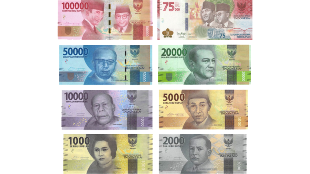インドネシアルピアの紙幣の画像